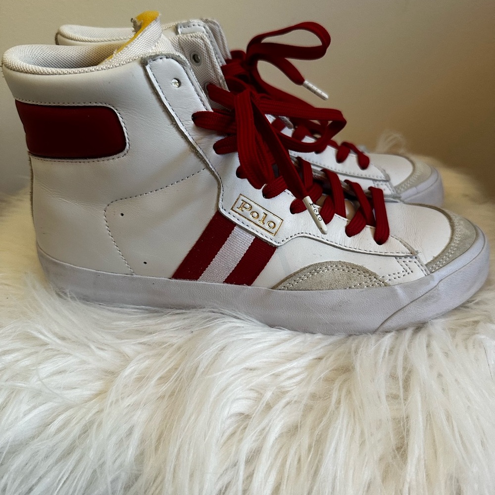 Women’s comfortable Polo Ralph Lauren High Top Sneaker. These are gently worn.